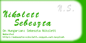 nikolett sebeszta business card